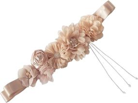 img 4 attached to Pregnancy Maternity Crystal Tassel Wedding Women's Accessories - Belts