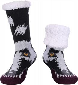 img 4 attached to Cozy Winter Slipper Socks For Men - Fuzzy Fleece Lined With Thermal Insulation And Non-Slip Sole - Perfect For Indoor Use And Christmas Time