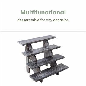 img 3 attached to Rustic Wood Cupcake Stand - Retail Table Display For Product, Food, Desserts & More