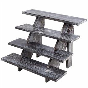 img 4 attached to Rustic Wood Cupcake Stand - Retail Table Display For Product, Food, Desserts & More