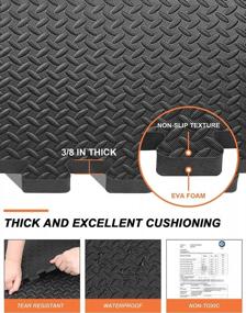 img 3 attached to Gym Flooring Tiles 12/24/48 Pack - Exercise Mats For Home Gym Equipment, Garage Workout Mat Foam Flooring