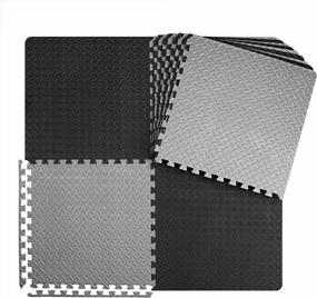 img 4 attached to Gym Flooring Tiles 12/24/48 Pack - Exercise Mats For Home Gym Equipment, Garage Workout Mat Foam Flooring