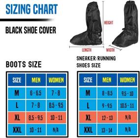 img 3 attached to 🥾 Black Anti-Slip Walking Boot Cover for Men (8.5-9.5) and Women (10-11) | Reflective Heels and Sturdy Zippered Elastic Bands for Outdoor Activities