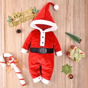 img 3 attached to Newborn Baby Boy Girl Buffalo Plaid Christmas Outfit Romper One Piece Jumpsuit With Hat