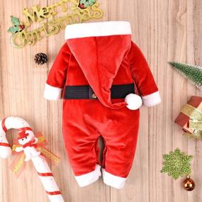img 2 attached to Newborn Baby Boy Girl Buffalo Plaid Christmas Outfit Romper One Piece Jumpsuit With Hat