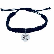 softball bracelet, personalized softball jewelry with number engraved, adjustable braided softball paracord bracelet, softball player gifts logo