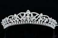 sparkling crystal flower tiara crown for weddings and proms - silver plated t800 logo