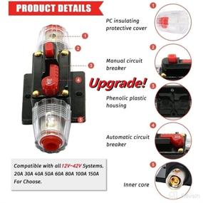 img 1 attached to 🔌 ANJOSHI 30 Amp Resettable Fuse Holder Circuit Breaker: Waterproof Switch for RV Car Audio Marine Boat Motor Truck Inverter Home Solar System Replace Fuse 20A-150A/12V-42V DC (30A) – Manual Reset