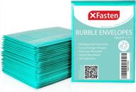 xfasten poly bubble mailers 7.95 x 12 inches shipping bags, 25 pack aqua bubble lined wrap padded envelope packaging for small business, bulk shipping mailing envelopes – waterproof logo