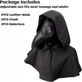 img 3 attached to WeTop Plague Doctor Mask Cloak, Halloween Long Nose Beak Gothic Retro Steampunk Costume
