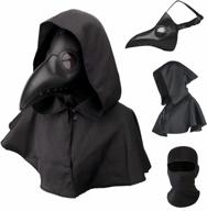 wetop plague doctor mask cloak, halloween long nose beak gothic retro steampunk costume логотип