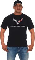 🚘 iconic style: jh design group men's chevy corvette c7 crew neck t-shirt in black, gray & red" logo