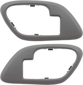 img 3 attached to 🚪 Brock Replacement Pair Set Inner Gray Door Handle Trim Bezels 1995-2002 C/K Old Body Style Pickup Truck