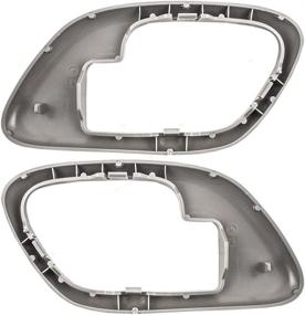 img 1 attached to 🚪 Brock Replacement Pair Set Inner Gray Door Handle Trim Bezels 1995-2002 C/K Old Body Style Pickup Truck