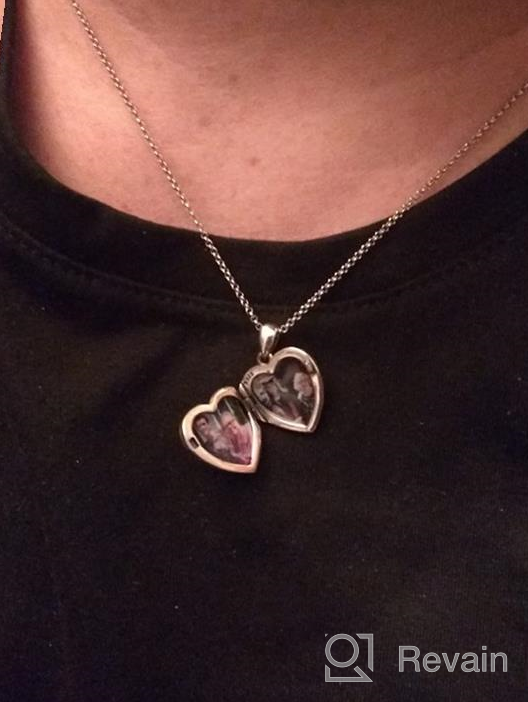 img 1 attached to Soulmeet Sunflower Rose Heart Locket Necklace - Personalized Sterling Silver/Gold Custom Jewelry That Keeps Loved Ones Close with Pictures review by Shane Hartford