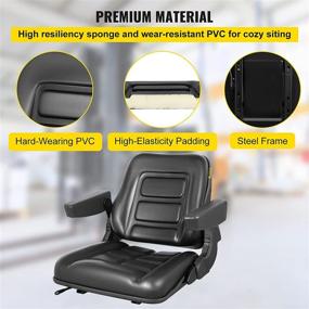 img 2 attached to VEVOR Universal Forklift Seat: Adjustable Tractor Seat with Armrests and Seat Switch - Ideal for Forklifts, Tractors, and Skid Loaders