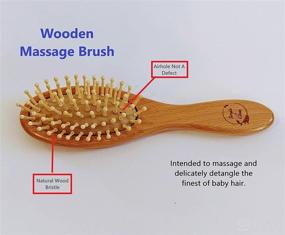 img 3 attached to Natural Wooden Baby Brush and Comb Set with Silicone Cradle Cap Brush – Simple, Clean & Effective (4 Piece Set)