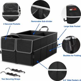 img 3 attached to 3-Compartment Cargo Trunk Storage Organizer By EPAuto: Maximize Your Car'S Storage Space