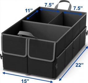 img 2 attached to 3-Compartment Cargo Trunk Storage Organizer By EPAuto: Maximize Your Car'S Storage Space