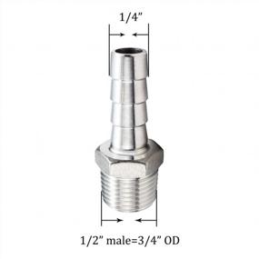 img 3 attached to Versatile And Durable: Joywayus Stainless Steel Barb Fitting Connector For Water, Fuel And Air