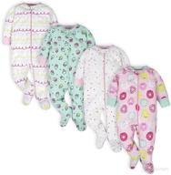 👶 adorable onesies brand baby girls' 4-pack 'n play footies multi pack: cute, comfy, and convenient! logo