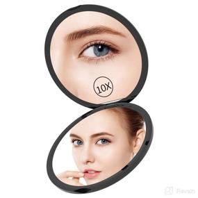 img 1 attached to 💄 Enhanced Compact Makeup Mirror: High Magnification for Flawless Beauty