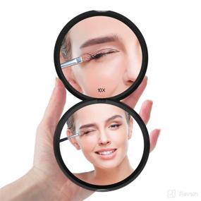 img 4 attached to 💄 Enhanced Compact Makeup Mirror: High Magnification for Flawless Beauty