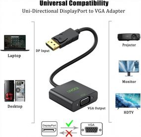 img 3 attached to UVOOI DisplayPort (DP) To VGA Adapter Male To Female Converter 1080P Gold-Plated For PC, Computer, Desktop, Laptop, Projector, Monitor And HDTV