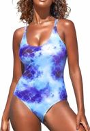 showcase your unique style with souqfone's fish scale print one piece swimsuit for women logo