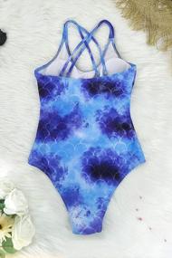 img 1 attached to Showcase Your Unique Style With SouqFone'S Fish Scale Print One Piece Swimsuit For Women