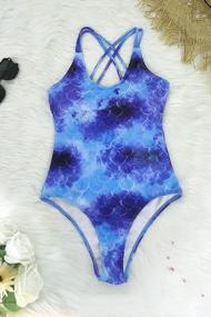 img 3 attached to Showcase Your Unique Style With SouqFone'S Fish Scale Print One Piece Swimsuit For Women