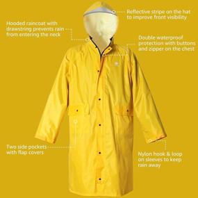img 1 attached to Водонепроницаемое пончо от дождя: легкая и многоразовая куртка с капюшоном для активного отдыха - Anyoo