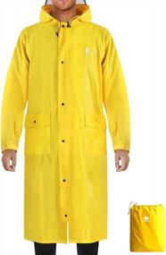 img 4 attached to Водонепроницаемое пончо от дождя: легкая и многоразовая куртка с капюшоном для активного отдыха - Anyoo