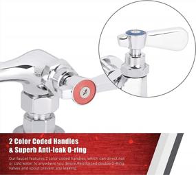 img 2 attached to Kitchen Sink Faucet Wall Mount - DuraSteel 8" Center Commercial Kitchen Sink Faucet With 14" Swivel Spout - Dual Lever Handles - Brass Constructed & Chrome Polished
