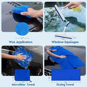 img 1 attached to 🚗 12Pcs Simket Car Wash Kit - Complete Car Cleaning, Detailing, and Care Set for Interior and Exterior - Professional Blue Car Wash Supplies with Bucket and Equipment
