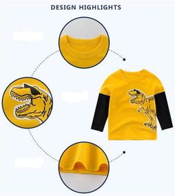 img 1 attached to Toddler 2 Pack Sleeve Dinosaur T Shirts Boys' Clothing ~ Tops, Tees & Shirts