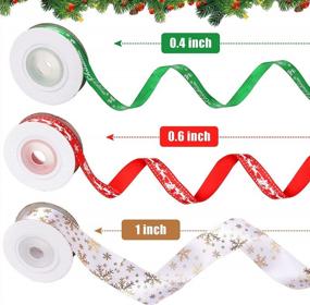 img 2 attached to Get Festive With SANNIX Christmas Ribbons: 18 Rolls & 3 Sizes Of Glittering, Printed Fabric For Gift Wrapping & Holiday Decor