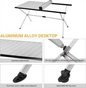 img 1 attached to Oversized KingCamp Aluminum Folding Camping Table - Roll Up, Stable And Portable For Outdoor Picnic, BBQ, Backyard Party - 57.4''×31.4'', Supports 4-6 Person, 176Lbs Capacity