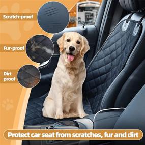 img 2 attached to Premium Black Dog Car Seat Cover for Front Seat - TooCust Dog Seat Covers | Waterproof, Scratch-Proof & Nonslip | Fits Cars, SUVs, Trucks | Front Seats Only