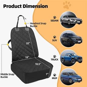 img 1 attached to Premium Black Dog Car Seat Cover for Front Seat - TooCust Dog Seat Covers | Waterproof, Scratch-Proof & Nonslip | Fits Cars, SUVs, Trucks | Front Seats Only