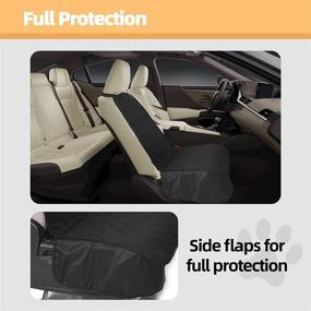 img 3 attached to Premium Black Dog Car Seat Cover for Front Seat - TooCust Dog Seat Covers | Waterproof, Scratch-Proof & Nonslip | Fits Cars, SUVs, Trucks | Front Seats Only