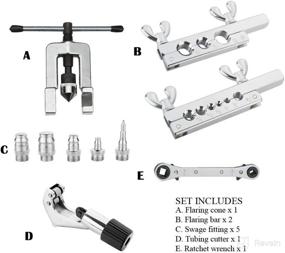 img 3 attached to 🔧 Wostore Flaring Swage Tool Kit for Copper, Plastic, and Aluminum Pipe, Including Tubing Cutter and Ratchet Wrench