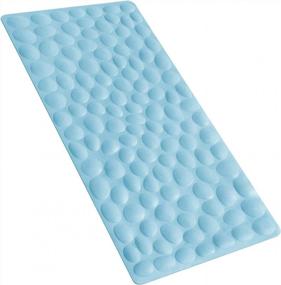 img 4 attached to OTHWAY Soft Rubber Non-Slip Bathtub Mat With Strong Suction Cups - Lake Blue