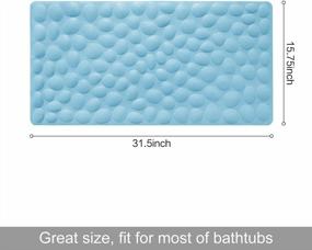 img 2 attached to OTHWAY Soft Rubber Non-Slip Bathtub Mat With Strong Suction Cups - Lake Blue