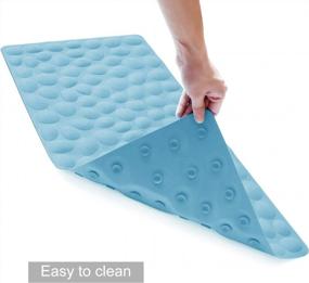 img 1 attached to OTHWAY Soft Rubber Non-Slip Bathtub Mat With Strong Suction Cups - Lake Blue
