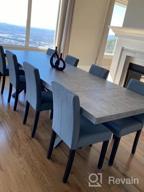 img 1 attached to Modern Dining Table With Extension Leaf, Seats 6-8, Thicker Top And Carbon Steel Pedestal, 70.9''(+40’’)X35.5''X30'', Stones Black - Perfect For Kitchen, Restaurant, And Home review by Jennifer Phillips