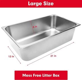 img 3 attached to Premium Stainless Steel Large Cat Litter Box: Non-Stick, Durable, and Easy to Clean - No More Odor, Stains, or Rusts! XL Size with High Sides - Ideal Metal Pan for Cats and Rabbits