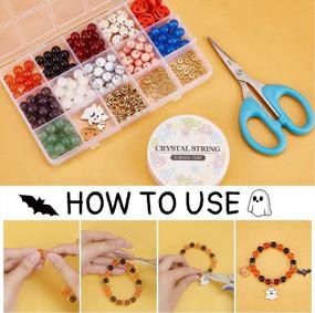 img 1 attached to 327Pcs Halloween Natural Stone Beads For DIY Jewelry Making - Round Spacer Loose Beads For Earrings, Bracelets & Necklaces - Perfect Gift Idea