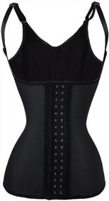 img 4 attached to Enhance Your Curves with Everbellus Women's Adjustable Shoulder Strap Waist Trainer Vest Underbust Corset