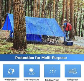 img 3 attached to 🌧️ UPTORA 10 Mil Thick Heavy Duty Waterproof Poly Tarp for Outdoor Weather Protection, Camping or Goods Cover (Blue, 6X8) - Top-Notch Durability and Versatility